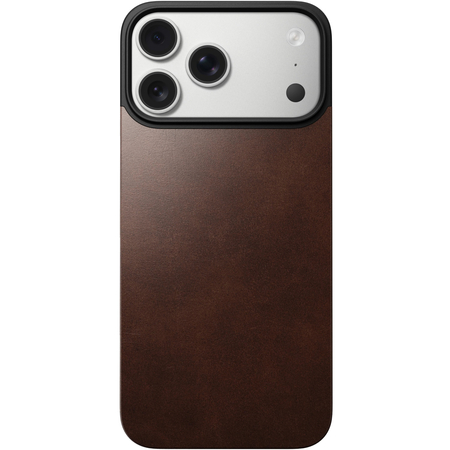 Накладка для iPhone 17 Pro Max Nomad Magnetic Leather Back (Horween) Brown