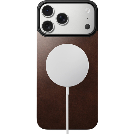 Накладка для iPhone 17 Pro Max Nomad Magnetic Leather Back (Horween) Brown, изображение 3