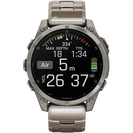 Garmin Fenix 8 47 mm AMOLED Sapphire Titanium с титановым ремешком в цвете Silver, Экран: 47, Цвет: Natural Titanium, изображение 4