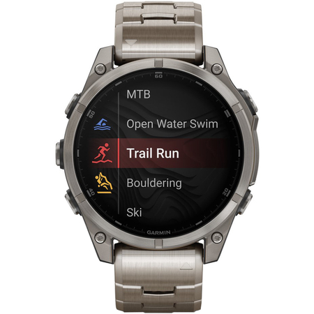 Garmin Fenix 8 47 mm AMOLED Sapphire Titanium с титановым ремешком в цвете Silver, Экран: 47, Цвет: Natural Titanium, изображение 5