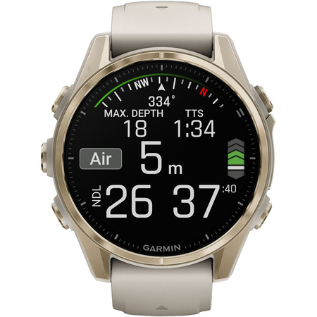 Garmin Fenix 8 43mm Amoled Sapphire Soft Gold with Fog Gray Silicone, Цвет: Gold / Золотой, изображение 4