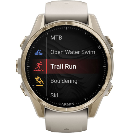 Garmin Fenix 8 43mm Amoled Sapphire Soft Gold with Fog Gray Silicone, Цвет: Gold / Золотой, изображение 5