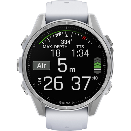 Garmin Fenix 8 43mm Amoled Silver with Whitestone Silicone, Цвет: Silver / Серебристый, изображение 4
