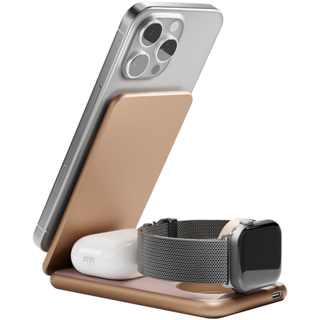 Беспроводное зарядное устройство VLP Alum Power Pro для Apple Desert Titanium, Цвет: Desert Titanium / Пустынный титан, изображение 3