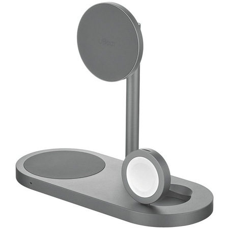 Беспроводное зарядное устройство uBear Stage Ultra Qi2 3 in 1 for Apple Grey
