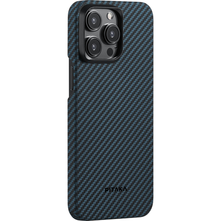 Чехол для iPhone 15 Pro Pitaka MagEZ 4 Aramid Fiber Black/Blue, изображение 2