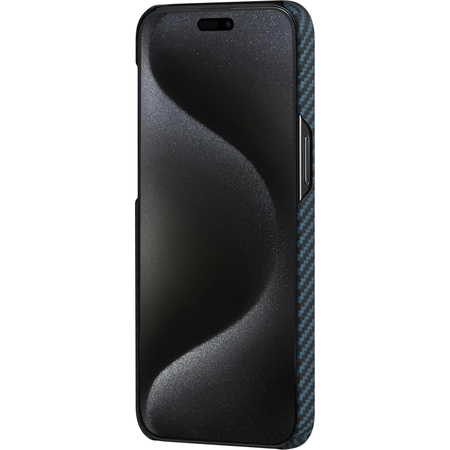Чехол для iPhone 15 Pro Pitaka MagEZ 4 Aramid Fiber Black/Blue, изображение 5