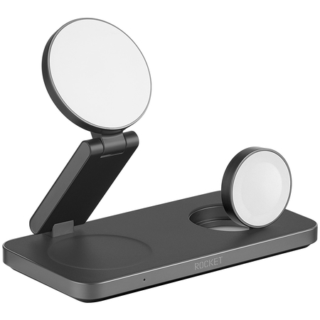 Беспроводное зарядное устройство Rocket Premium Magic 3in1 23W Black, Цвет: Black / Черный, изображение 7