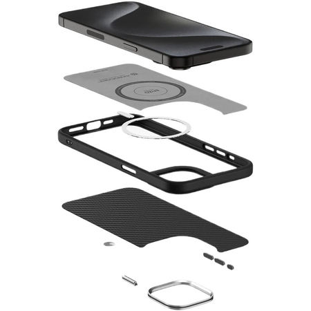 Чехол для iPhone 15 Pro Spigen Enzo Aramid MAG Magsafe Matte Black, изображение 4