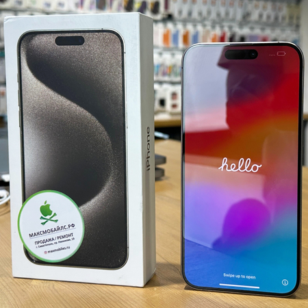 iPhone 15 Pro 256Gb Natural Titanium Идеальное БУ, изображение 3