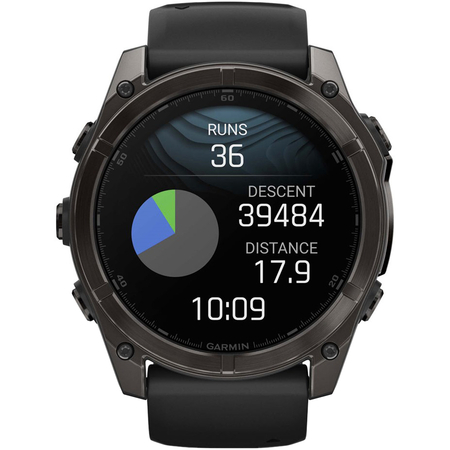 Garmin Fenix 8 51 Amoled Sapphire Carbon Gray DLC Titanium with Black Silicone, Экран: 51, Цвет: Carbon Gray, изображение 3