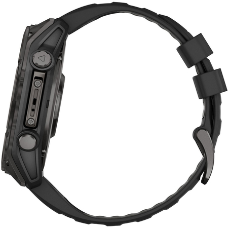 Garmin Fenix 8 51 Amoled Sapphire Carbon Gray DLC Titanium with Black Silicone, Экран: 51, Цвет: Carbon Gray, изображение 7