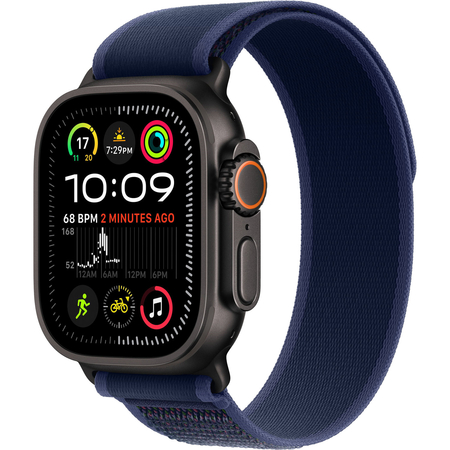 Apple Watch Ultra 2 GPS + Cellular, 49 мм, корпус из черного титана, ремешок Trail синего цвета, Экран: 49, Цвет: Blue / Синий
