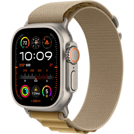 Apple Watch Ultra 2 GPS + Cellular, 49 мм, корпус из бежевого титана, ремешок Alpine цвета «загар», Экран: 49, Цвет: Brown / Коричневый