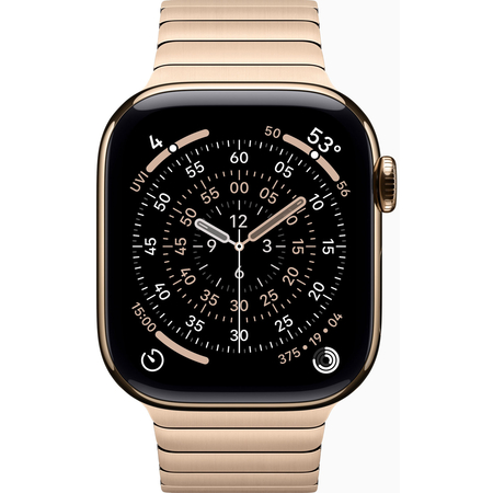 Apple Watch Series 11, 42 мм, корпус из титана цвета золотистый, Link ремешок "золотистый", изображение 2