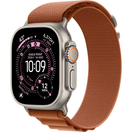 Apple Watch Ultra 3 GPS + Cellular, 49 мм, корпус из бежевого титана, ремешок Alpine терракотового цвета, Экран: 49, Цвет: Brown / Коричневый