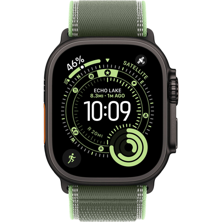 Apple Watch Ultra 3 GPS + Cellular, 49 мм, корпус из черного титана, ремешок Trail зеленого цвета, Экран: 49, Цвет: Green / Зеленый, изображение 2