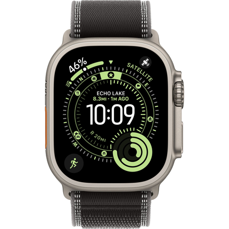 Apple Watch Ultra 3 GPS + Cellular, 49 мм, корпус из бежевого титана, ремешок Trail цвета «древесный уголь», Экран: 49, Цвет: Charcoal / Древесный уголь, изображение 2