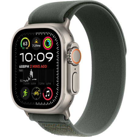 Apple Watch Ultra 2 GPS + Cellular, 49 мм, корпус из бежевого титана, ремешок Trail зеленого цвета, Экран: 49, Цвет: Green / Зеленый