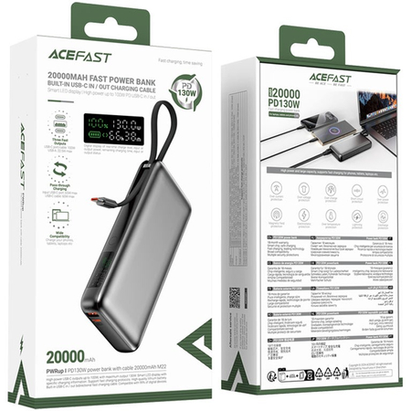 Внешний аккумулятор Acefast m22 20000 mAh Grey, изображение 5