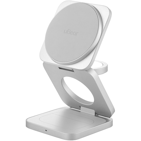 Беспроводное зарядное устройство uBear Balance Slim 3in1 Silver, Цвет: Silver / Серебристый