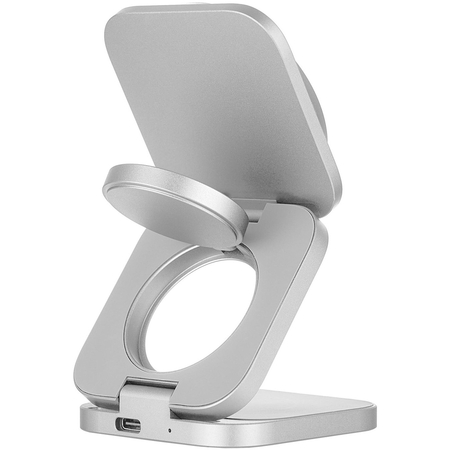 Беспроводное зарядное устройство uBear Balance Slim 3in1 Silver, Цвет: Silver / Серебристый, изображение 4