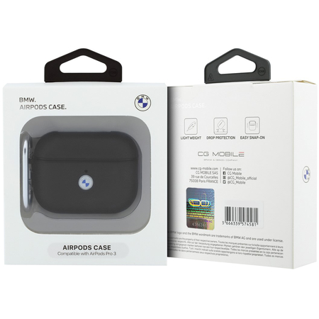 Чехол для Airpods Pro 3 CG Mobile BMW Signature PU Leather Metal logo Black, изображение 4
