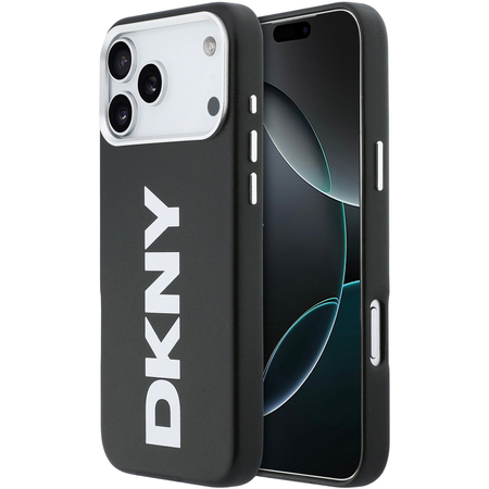 Чехол для iPhone 17 Pro Max CG Mobile DKNY PU Full Wrapped leather Verical logo Metal Cam Hard Black, изображение 7