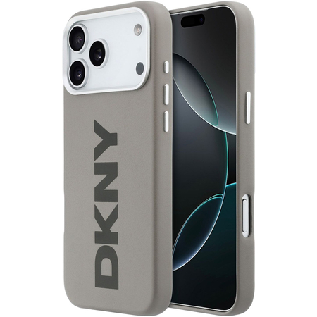 Чехол для iPhone 17 Pro CG Mobile DKNY PU Full Wrapped leather Verical logo Metal Cam Hard Beige, изображение 7