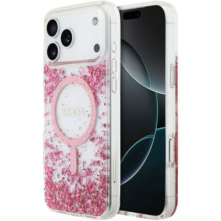 Чехол для iPhone 17 Pro Guess IML Epoxy Metal Foil and Glitters Hard Pink, изображение 7