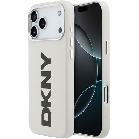 Чехол для iPhone 17 Pro Max CG Mobile DKNY PU Full Wrapped leather Verical logo Metal Cam Hard White, изображение 7