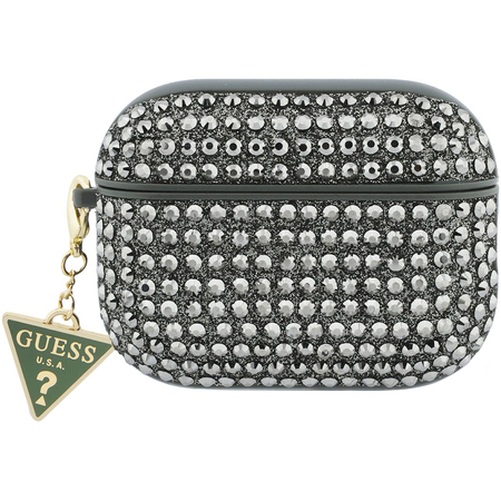 Чехол для Airpods Pro 3 Guess Diamond Rhinestone with Triangle charm Khaki