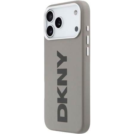 Чехол для iPhone 17 Pro CG Mobile DKNY PU Full Wrapped leather Verical logo Metal Cam Hard Beige, изображение 2