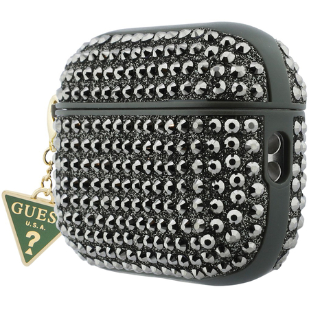 Чехол для Airpods Pro 3 Guess Diamond Rhinestone with Triangle charm Khaki, изображение 3