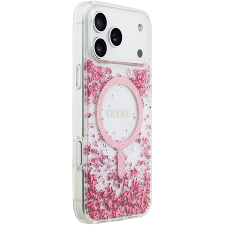 Чехол для iPhone 17 Pro Guess IML Epoxy Metal Foil and Glitters Hard Pink, изображение 3