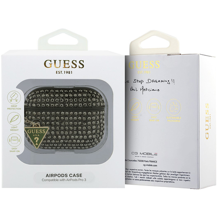 Чехол для Airpods Pro 3 Guess Diamond Rhinestone with Triangle charm Khaki, изображение 4