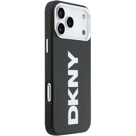 Чехол для iPhone 17 Pro Max CG Mobile DKNY PU Full Wrapped leather Verical logo Metal Cam Hard Black, изображение 3