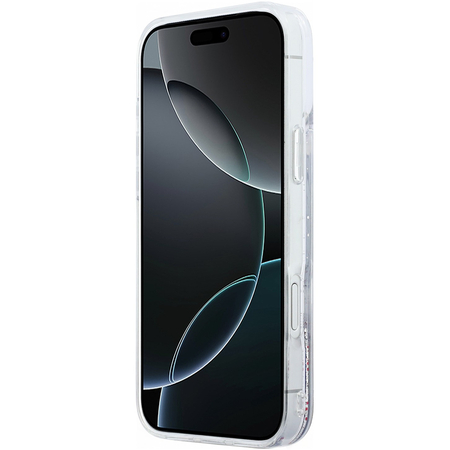 Чехол для iPhone 17 Pro Max Guess Liquid Glitter Cherries and 4G Charms Hard Silver, изображение 4