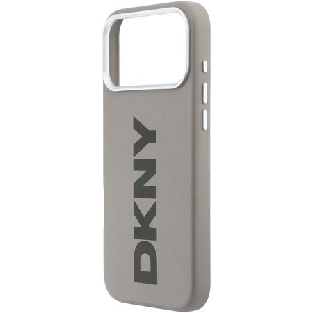 Чехол для iPhone 17 Pro CG Mobile DKNY PU Full Wrapped leather Verical logo Metal Cam Hard Beige, изображение 5