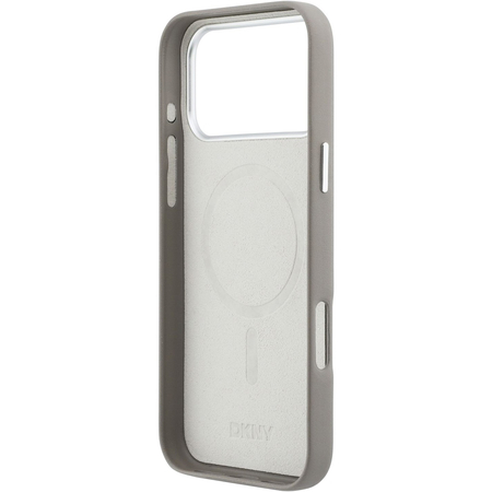 Чехол для iPhone 17 Pro CG Mobile DKNY PU Full Wrapped leather Verical logo Metal Cam Hard Beige, изображение 6