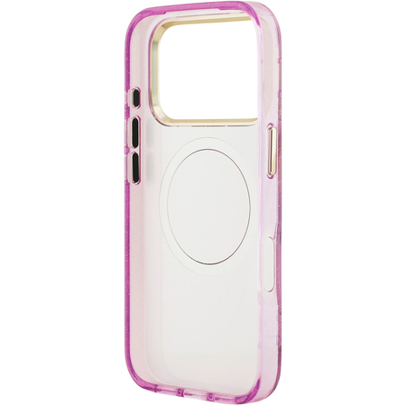 Чехол для iPhone 17 Pro Guess IML Glitter Flowers Triangle logo Metal Cam Hard Purple, изображение 6