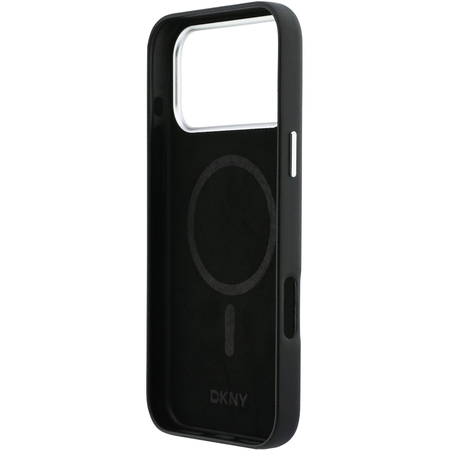 Чехол для iPhone 17 Pro Max CG Mobile DKNY PU Full Wrapped leather Verical logo Metal Cam Hard Black, изображение 6