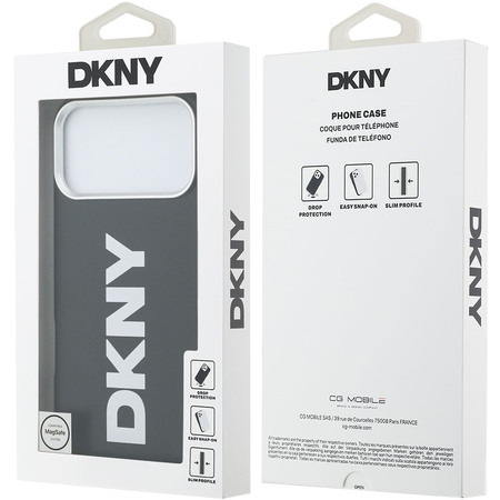 Чехол для iPhone 17 Pro Max CG Mobile DKNY PU Full Wrapped leather Verical logo Metal Cam Hard Black, изображение 8