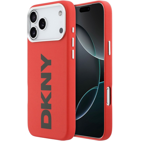 Чехол для iPhone 17 Pro Max CG Mobile DKNY PU Full Wrapped leather Verical logo Metal Cam Hard Red, изображение 7