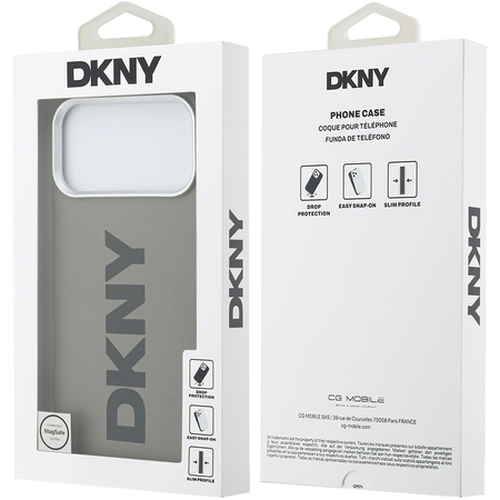 Чехол для iPhone 17 Pro CG Mobile DKNY PU Full Wrapped leather Verical logo Metal Cam Hard Beige, изображение 8