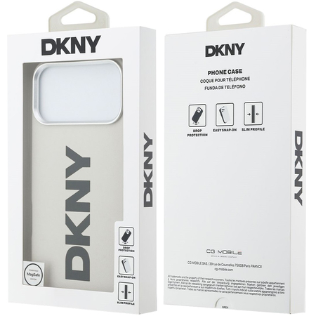 Чехол для iPhone 17 Pro Max CG Mobile DKNY PU Full Wrapped leather Verical logo Metal Cam Hard White, изображение 8