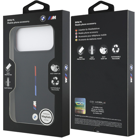 Чехол для iPhone 17 Pro CG Mobile BMW M-series Liquid silicone Metal cam Tricolor Hard Black, изображение 8