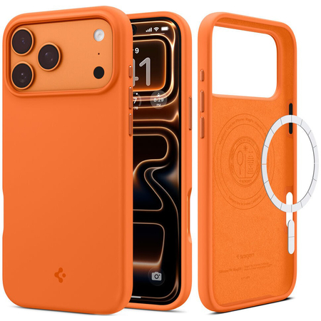 Чехол для iPhone 17 Pro Max Spigen Silicone Fit Mag Magsafe Cosmic Orange, изображение 6