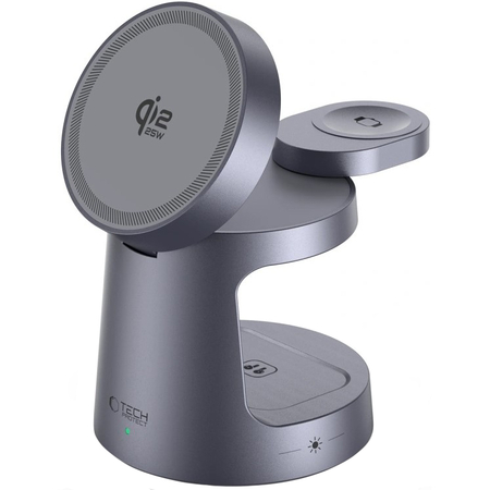 Беспроводное зарядное устройство Tech-Protect A48 3 in 1 Magnetic MagSafe Wireless Charger 25W QI2.2 Dark Grey, изображение 2