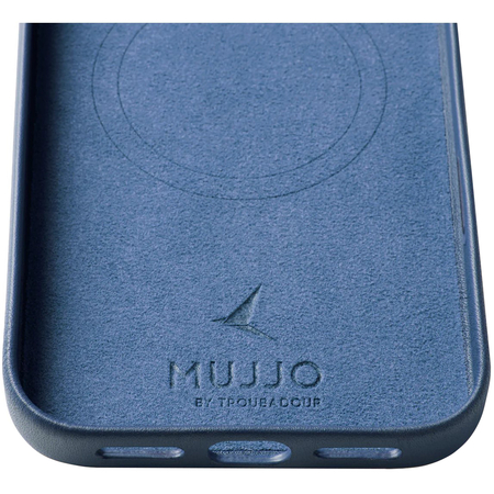 Чехол для iPhone 17 Pro Max Mujjo Full Leather Case Blue, изображение 5